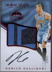 2016-17 Panini Immaculate Collection - Premium Patch Autographs Red #PP-DG Danilo Gallinari AU, MEM, SN25